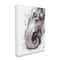 Stupell Industries Grey Elephant Curled Trunk Grey Paint Splatter Canvas Wall Art